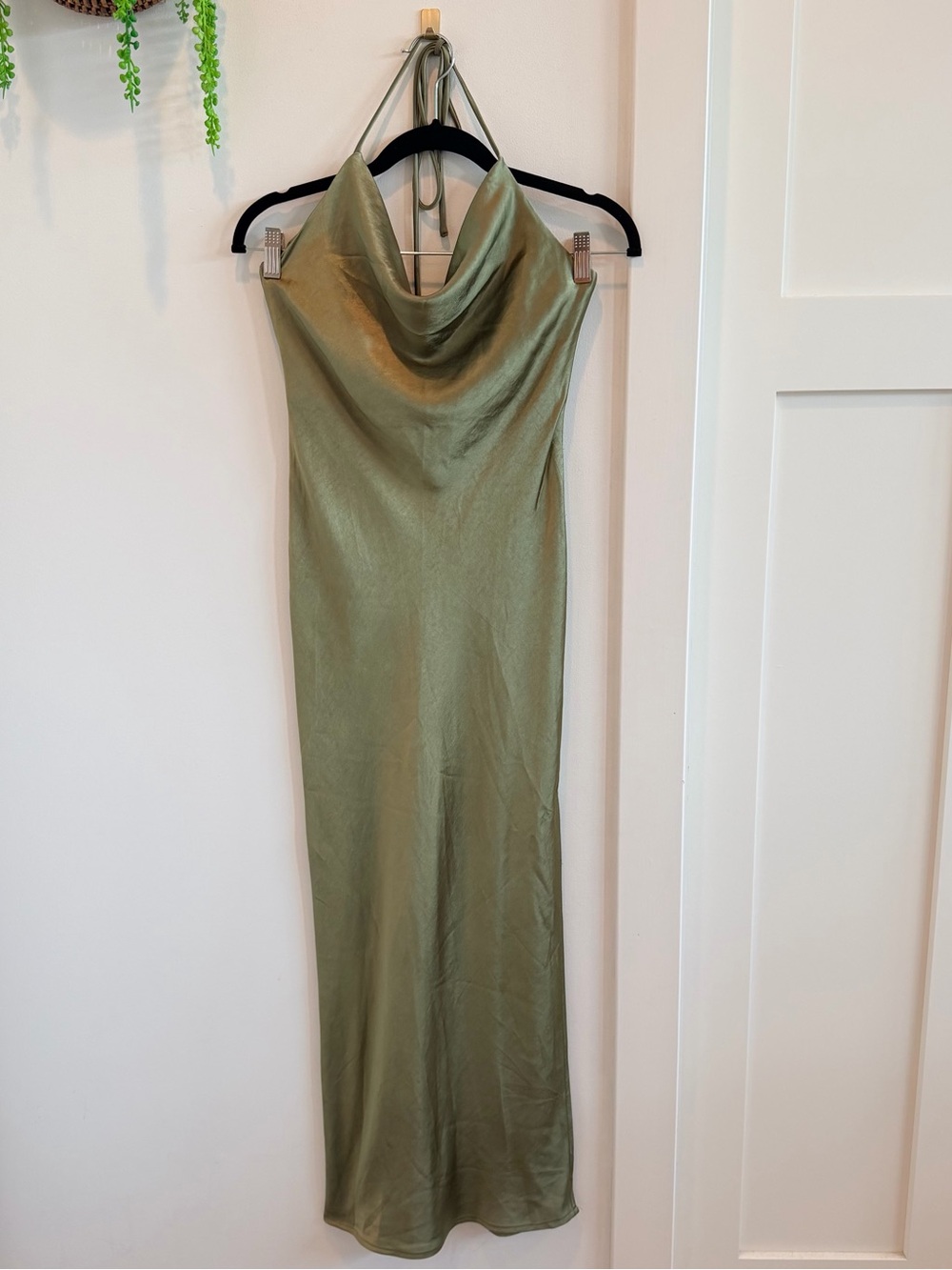 Princess Polly Olive Green Satin Maxi Dress